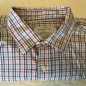 Vineyard Vines Taylor Shirt XL Men's Long Sleeve Button Down purple blue plaid